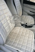Renault Clio 2 Bej Renk Tay Tüyü Cepli & Terletmez Sırtlı Oto Koltuk Minder Seti - Koltuk Koruma Kılıfı (ÖN & ARKA TAM SET) - 3