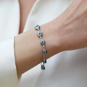 Fil  Nazarlı Camgöz Gümüş Bileklik thumbnail 2