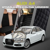Audi A4 Siyah Renk Tay Tüyü Cepli & Terletmez Sırtlı Oto Koltuk Minder Seti - Koltuk Koruma Kılıfı (ÖN & ARKA TAM SET) thumbnail 1