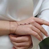 Sıra Zirkon Taşlı Rose Gold Gümüş Şahmeran thumbnail 3