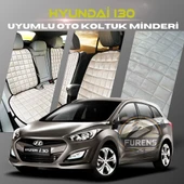 Hyundai İ30 Bej Renk Tay Tüyü Cepli & Terletmez Sırtlı Oto Koltuk Minder Seti - Koltuk Koruma Kılıfı (ÖN & ARKA TAM SET) - 1