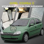 Opel Corsa C Bej Renk Tay Tüyü Cepli & Terletmez Sırtlı Oto Koltuk Minder Seti - Koltuk Koruma Kılıfı (ÖN & ARKA TAM SET) - 1