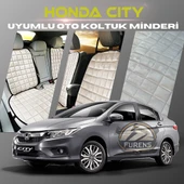 Honda City Bej Renk Tay Tüyü Cepli & Terletmez Sırtlı Oto Koltuk Minder Seti - Koltuk Koruma Kılıfı (ÖN & ARKA TAM SET) thumbnail 1