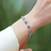 Fil  Nazarlı Camgöz Gümüş Bileklik thumbnail 1