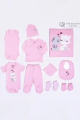 Ayı Desenli Kız Bebek Hastane Çıkışı Bebek Kıyafetleri Yenidoğan Hastane Çıkış Seti 10 lu Kutulu - 3