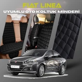 Fiat Linea Siyah Renk Tay Tüyü Cepli & Terletmez Sırtlı Oto Koltuk Minder Seti - Koltuk Koruma Kılıfı (ÖN & ARKA TAM SET) - 1