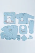 Ayı Desenli Kutulu Erkek Bebek Hastane Çıkışı Bebek Kıyafetleri Yenidoğan Hastane Çıkış Seti 10 lu thumbnail 6