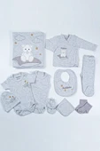 Ayı Desenli Kutulu Erkek Bebek Hastane Çıkışı Bebek Kıyafetleri Yenidoğan Hastane Çıkış Seti 10 lu thumbnail 3