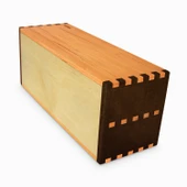Woodsaka Desna İki Katlı Çekmeceli Mini Dolap & Çok Amaçlı Düzenleyici & Kırtasiye Saklama Kutusu - Ceviz ve Gürgen - 6