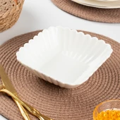 Porsima 1750N Porselen Kase, Derin Kase Sunum, Servis Kasesi Servis Tabağı Kare 16 Cm - 4