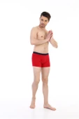 Erkek Elastanlı Cepli Kırmızı Boxer 888 thumbnail 5