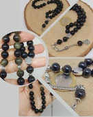 Golden & Siyah Obsidyen Taşı 33lük Tesbih 10mm (36015) thumbnail 1