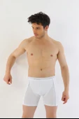 Erkek Elastanlı Biyeli Beyaz Uzun Boxer 855 thumbnail 5