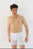 Erkek Elastanlı Biyeli Beyaz Uzun Boxer 855 thumbnail 4