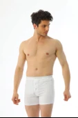 Erkek Elastanlı Biyeli Beyaz Boxer Şort 880 thumbnail 2