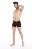 Erkek Kırmızı Yazı Desenli Dijital Boxer 796 - 3