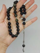 Golden & Siyah Obsidyen Taşı 33lük Tesbih 10mm (36015) thumbnail 5