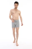 Erkek Elastanlı Biyeli Gri Melanj Uzun Boxer 855 - 2