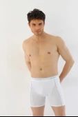 Erkek Elastanlı Biyeli Beyaz Uzun Boxer 855 thumbnail 6