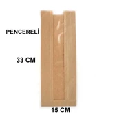 Pencereli Şemua Çizgili Baget Ekmek Fırın Kese Kağıdı - Orta boy -15x33 Cm. -2.5 Kg - Ort. 400 Ad - 2