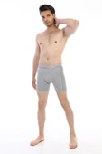 Erkek Elastanlı Biyeli Gri Melanj Uzun Boxer 855 - 4