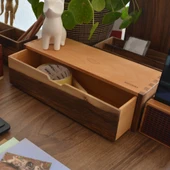 Woodsaka Desna Tek Çekmeceli Mini Dolap & Masaüstü Kırtasiye Organizer - Ceviz ve Gürgen - 1