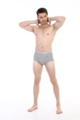 Erkek Ribana Klasik Gri Melanj Slip 860 - 6
