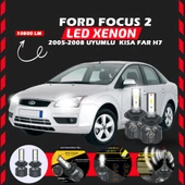 Ford Focus 2 2005-2008 Kısa Far Uyumlu Şimşek Etkili Led Xenon Premium Series H7 thumbnail 1