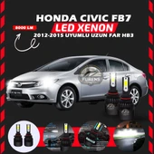 Honda Civic FB7 2012-2015 Uzun Far Uyumlu Şimşek Etkili Led Xenon Light Series HB3 thumbnail 1