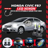 Honda Civic FB7 2012-2015 Uzun Far Uyumlu Şimşek Etkili Led Xenon Pro Series HB3 thumbnail 1