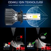 Honda Civic FB7 2012-2015 Uzun Far Uyumlu Şimşek Etkili Led Xenon Pro Series HB3 thumbnail 4
