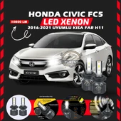 Honda Civic FC5 2016-2021 Kısa Far Uyumlu Şimşek Etkili Led Xenon Premium Series H11 thumbnail 1