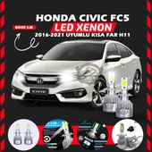 Honda Civic FC5 2016-2021 Kısa Far Uyumlu Şimşek Etkili Led Xenon Performance Series H11 thumbnail 1