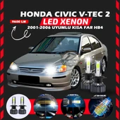 Honda Civic V-TEC 2 2001-2006 Kısa Far Uyumlu Şimşek Etkili Led Xenon Pro Series HB4 - 1