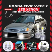 Honda Civic V-TEC 2 2001-2006 Sis Farı Uyumlu Şimşek Etkili Led Xenon Performance Series H11 - 1