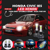 Honda Civic İES 1996-2001 Uzun-Kısa Far Uyumlu Şimşek Etkili Led Xenon Pro Series H4 - 1