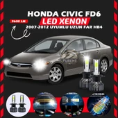 Honda Civic FD6 2007-2012 Uzun Far Uyumlu Şimşek Etkili Led Xenon Pro Series HB4 - 1