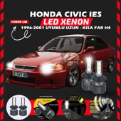 Honda Civic İES 1996-2001 Uzun-Kısa Far Uyumlu Şimşek Etkili Led Xenon Premium Series H4 thumbnail 1