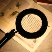 Monozone 8X Büyüteç LED Işık Kısılabilir 3Renk Aydınlatmalı Katlanabilir Dönebilen Masa Lambası Profesyonel Okuma Lambası USB - 8