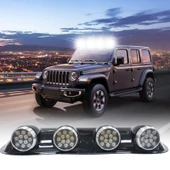 Off-Road Sis Lambası Yuvarlak Siyah 12x4 Led 12-24v Set - 6