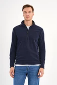 Lacivert Polar Sweatshirt Erkek Dik Yaka - 1
