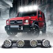 Off-Road Sis Lambası Yuvarlak Siyah 12x4 Led 12-24v Set - 2