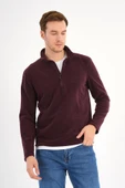 Bordo Polar Sweatshirt Erkek Dik Yaka - 4