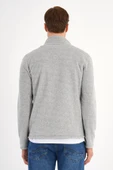 Melanj Gri Polar Sweatshirt Erkek Dik Yaka - 3