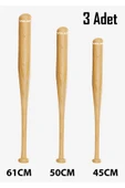 Beyzbol Sopası Seti 45 cm 1 Adet 50 cm 1 Adet  61 cm 1 Adet Dişbudak Ağacından Kırılmaz - 1