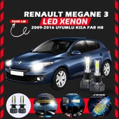 Renault Megane 3 2009-2016 Kısa Far Uyumlu Şimşek Etkili Led Xenon Pro Series H8 - 1