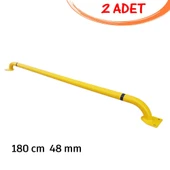 Otopark Stoperi Araç Park Stoperi Lastik Sonlandırma Demiri Üretimi 180 cm Ø48mm 3mm Turuncu (2 ADET) - 1