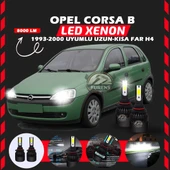 Opel Corsa B 1993-2000 Uzun - Kısa Uyumlu Şimşek Etkili Led Xenon Light Series H4 thumbnail 1