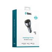 TTEC SmartCharger PD 130W Araç Hızlı Şarj Aleti 2 USB-C+USB-A - 1