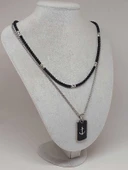 Night Serisi Erkek Doğal Taşlı Çelik Kolye (56020) thumbnail 4